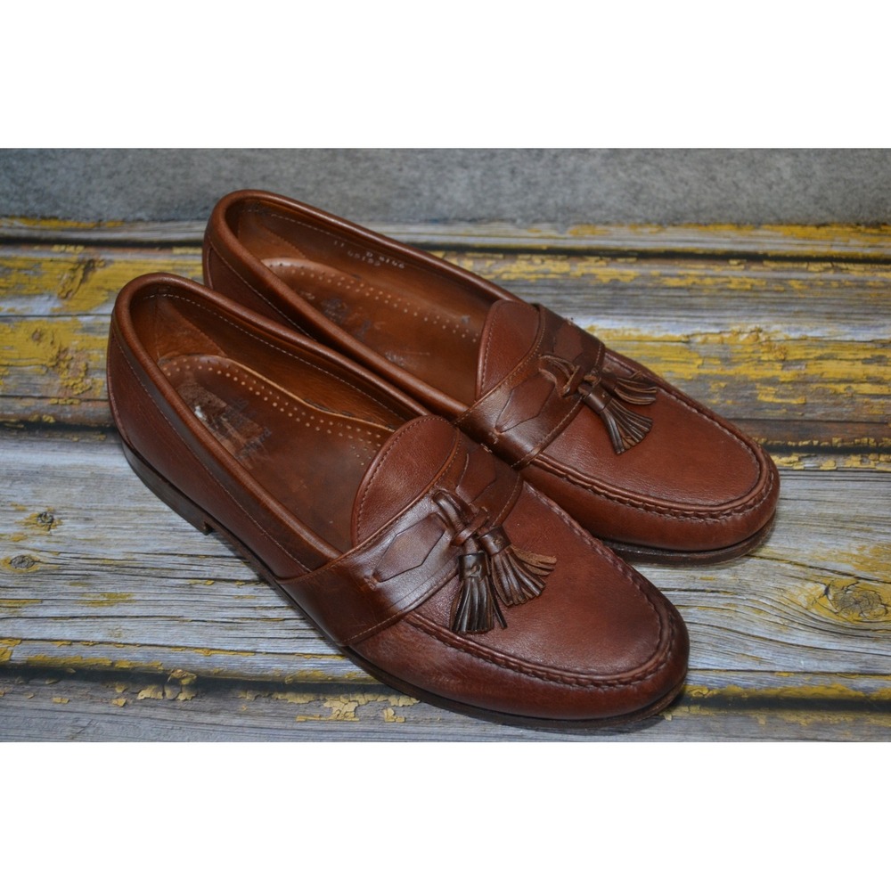Allen Edmonds Ashford Shoes Mens 11 D Brown Leather Tassel Loafers Slip On USA